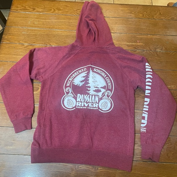 RUSSIAN RIVER BREWING Santa Rosa Maroon BREWERY Sweater Beer Shirt Women's XS - Picture 2 of 7